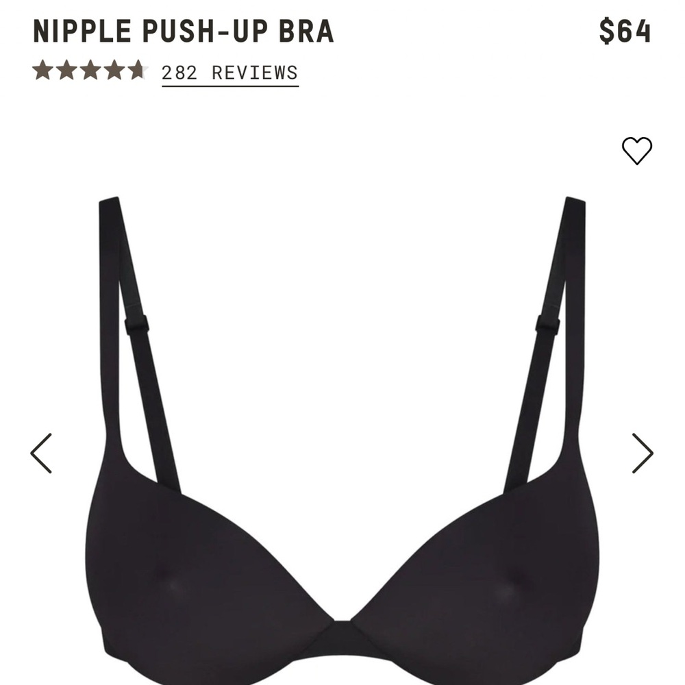 Skims Onyx Nipple Push Up Bra